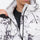 Breathable 3-layer ski jacket and suspender pants set - white marble print, for skiing and snowboarding