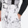 Unisex waterproof 3L snow jacket and bib pants series - white marble print bib pants, for skiing and snowboarding