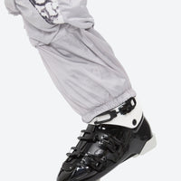 
                  
                    Breathable 3-layer ski jacket and suspender pants set - white marble print bib pants, fully taped seams keep snow out
                  
                
