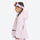 Kids waterproof 2L snow jacket and pants set - pink kids jacket, on-model side view, for snow play and winter commute