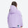 Kids breathable 2-layer ski suit - lavender kids jacket, on-model back view, for kids skiing and snowboarding