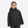 Kids breathable 2-layer ski suit - black kids jacket, on-model front view, for family resort trips