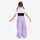 Kids waterproof 2L snow jacket and pants set - lavender kids snow pants with white tee, for snow play and winter commute