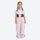 Kids snowboard jacket and pants with snow gaiters - pink kids snow pants with white tee, for family resort trips