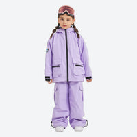 
                  
                    Kids breathable 2-layer ski suit - lavender kids jacket with lavender pants, for snow play and winter commute
                  
                