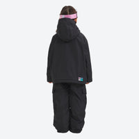 
                  
                    Kids waterproof 2L snow jacket and pants set - black kids jacket with black pants, for kids skiing and snowboarding
                  
                