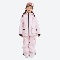 
                  
                    Kids waterproof 2L snow jacket and pants set - pink kids jacket with pink pants, for snow play and winter commute
                  
                