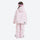 Kids breathable 2-layer ski suit - pink kids jacket with pink pants, on-model back view, for kids skiing and snowboarding