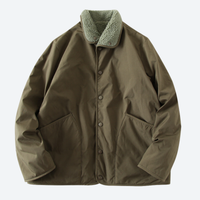 
                  
                    Men's warm comfortable two-way fleece jacket - olive double-sided fleece jacket, for camping and outdoor weekends
                  
                