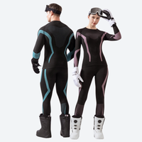 
                  
                    Women's quick-dry performance baselayer top and pants - black teal and black pink compression suit couple
                  
                