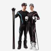 
                  
                    Women's compression base layer suit with lycra stretch - black teal and black pink compression suit couple
                  
                