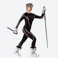 
                  
                    Women's compression base layer suit with lycra stretch - black pink compression base layer suit on women
                  
                