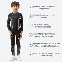 
                  
                    Kids' breathable compression top and pants set - black and pink kids compression base layer suit on boy
                  
                
