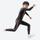 Kids' quick-dry baselayer suit for sports - black and pink kids compression base layer suit on boy, running pose view