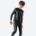 Kids' compression base layer suit - black and teal kids compression base layer suit on boy, for snow play and winter commute