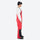 Men's bib snowboard pants with snow gaiters - red bib snow pants with white top, for resort and backcountry days