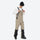 Men's breathable 3-layer suspender ski pants - tan bib snow pants with white top, for cold-weather winter sports