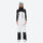 Women's bib snowboard pants with snow gaiters - white bib snow pants with black top, for skiing and snowboarding