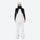 Women's bib snowboard pants with snow gaiters - white bib snow pants with black top, for cold-weather winter sports