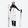 Women's breathable 3-layer suspender ski pants - white bib snow pants, for cold-weather winter sports