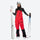 Women's bib snowboard pants with snow gaiters - red bib snow pants, for powder and piste riding