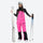 Women's breathable 3-layer suspender ski pants - pink bib snow pants, for skiing and snowboarding
