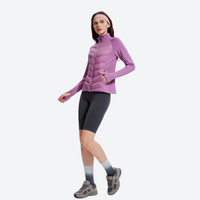 
                  
                    Women's lightweight goose-filled mid-layer jacket - purple down jacket on women with headband, for layering in cold weather
                  
                