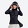 Women's lightweight goose-filled mid-layer jacket - black down jacket on women with beanie, for travel and daily commute
