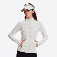 
                  
                    Women's slim-fit goose down jacket for cold days - white down jacket on women with visor, for skiing and snowboarding
                  
                