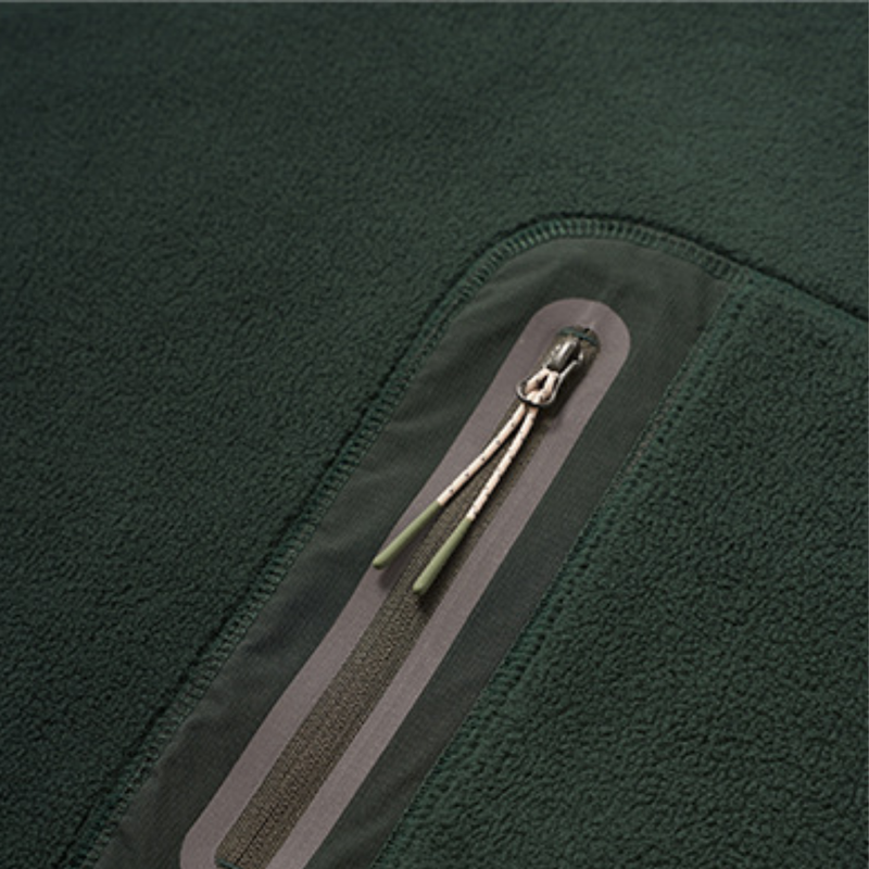 Women's soft lightweight fleece sweatshirt - dark green crewneck fleece sweatshirt, for layering in cool weather