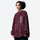 Women's versatile fleece pullover with zip chest pocket - burgundy crewneck fleece sweatshirt on women, front standing view