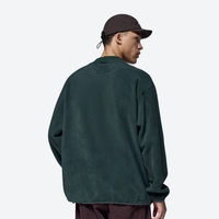 
                  
                    Women's versatile fleece pullover with zip chest pocket - dark green crewneck fleece sweatshirt on men with cap 25
                  
                