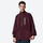 Women's warm brushed fleece top for outdoor - burgundy half-zip fleece sweatshirt on men, for hiking and trail walking