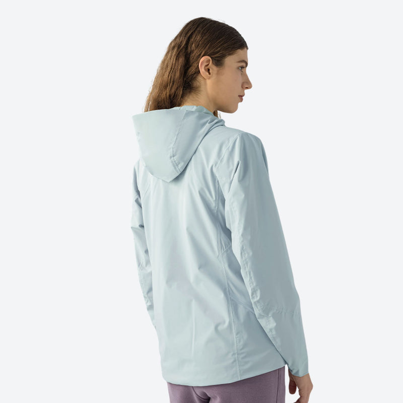 Women's breathable three-proof softshell ski jacket - ice blue softshell jacket, for resort and street wear