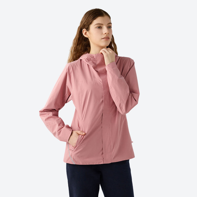 Women's breathable three-proof softshell ski jacket - pink softshell jacket, for hiking and trail walking