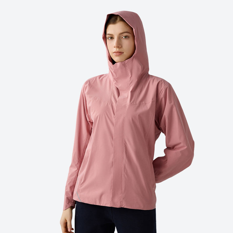 Women's lightweight softshell rain jacket with pockets - pink softshell jacket, for travel and daily commute