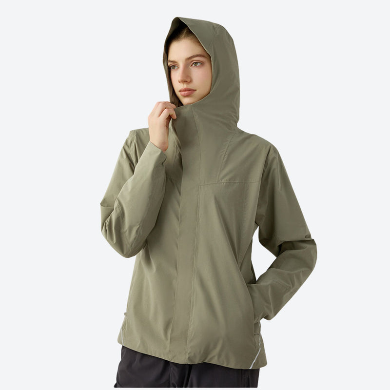 Women's breathable three-proof softshell ski jacket - olive softshell jacket, for resort and street wear