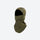 Warm merino balaclava for cold weather sports - olive merino wool balaclava, front product view, for hiking and trail walking