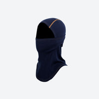 
                  
                    Merino wool ski mask with reflective details - navy merino wool balaclava with orange stitching, for cycling and commuting
                  
                