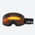 Kids' cylindrical ski goggles in mirror lens colors - amber brown cylindrical ski lens with black strap, product view