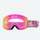 Kids' snow goggles with UV protection anti-fog lens - pink frame pink cylindrical ski lens with cartoon strap, product view