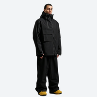 
                  
                    Men's waterproof 2L snow jacket and pants - black jacket with black pants, for resort and street wear
                  
                