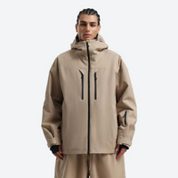 
                  
                    Men's waterproof 2L snow jacket and pants - tan jacket, on-model front view, for cold-weather winter sports
                  
                