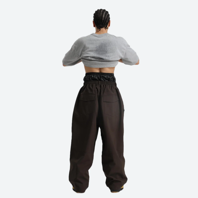 Men's waterproof 2L snow jacket and pants - coffee brown snow pants, for cold-weather winter sports