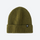 Warm wool knit beanie for winter sports - olive wool snow beanie, front product view, for daily commute and office
