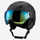 Snow helmet for skiing and snowboarding - matte black snow helmet with mirror goggles, for winter mountain trips