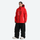 Women's breathable ski jacket with chest zip pockets - red jacket with black pants, for resort and street wear