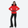 Women's waisted waterproof ski jacket - red slim fit ski jacket with fur collar, for winter mountain trips