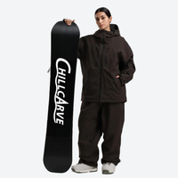 
                  
                    Women's breathable ski jacket with chest zip pockets - coffee brown jacket with coffee pants, for cold-weather winter sports
                  
                