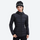 Women's warm packable down midlayer with stretch fabric - black down jacket on women with beanie, for skiing and snowboarding